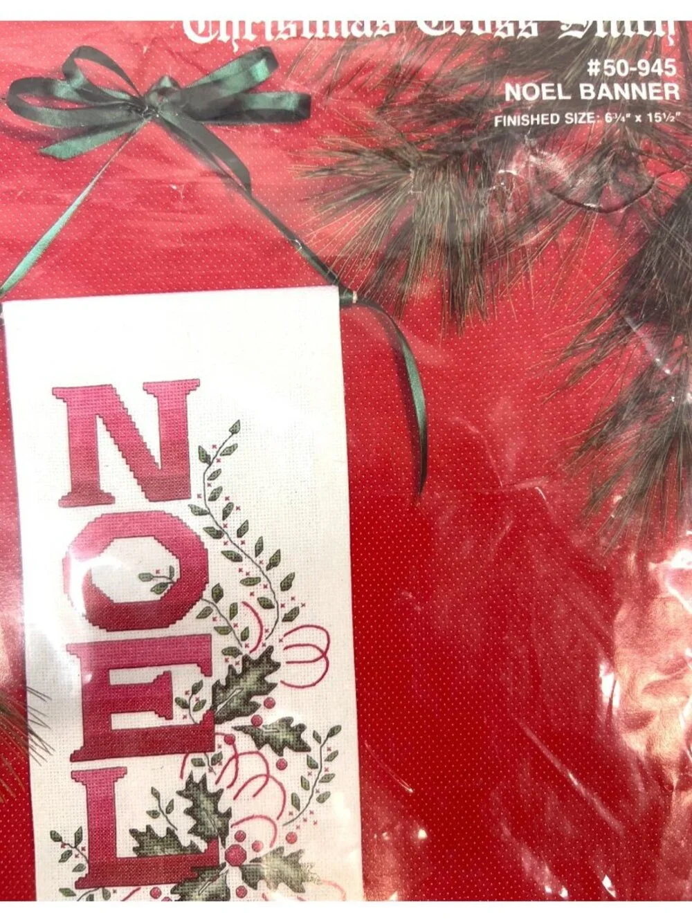 Janlynn Christmas Cross Stitch Noel Banner Kit #50-945 14-Count Aida Fabric Fini